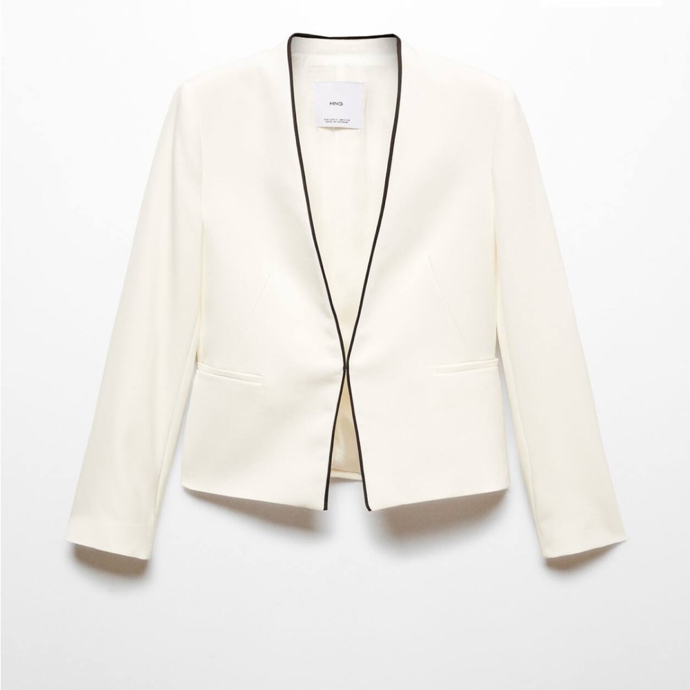 Mango contrasting trims blazer